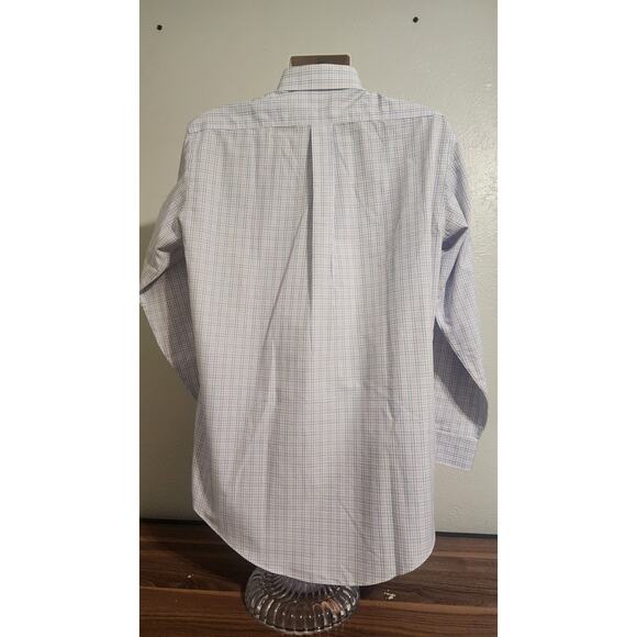 Brooks Brothers 346 White W/ Blue/Pink Checkered Cotton Button-up Shirt size 15 - Picture 6 of 6